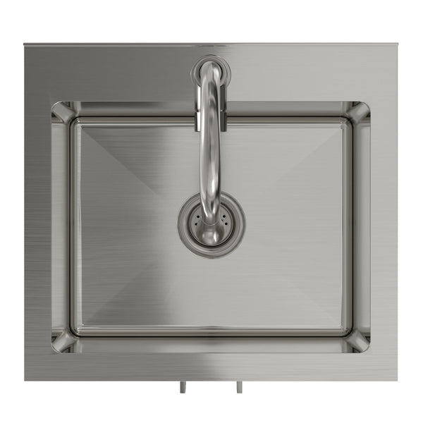 Modern Shaker All-In-One Laundry Utility Sink And Cabinet With Pull-Out Faucet