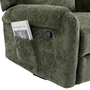 Manual Recliner Massage Chair With Swivel Rocker, 8 Massage Modes, Side Storage Pocket