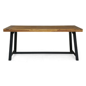7 Piece Outdoor Modern Dining Set With Stackable Chairs