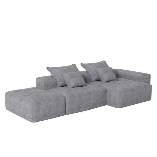 Modern Oversized, Modular Sectional Sofa With Pillows