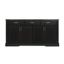 Fluted Sideboard Buffet Cabinet With 4 Doors And 3 Drawers