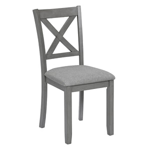 5 Piece Dining Table Set With 4 Chairs For Kitchen - Gray