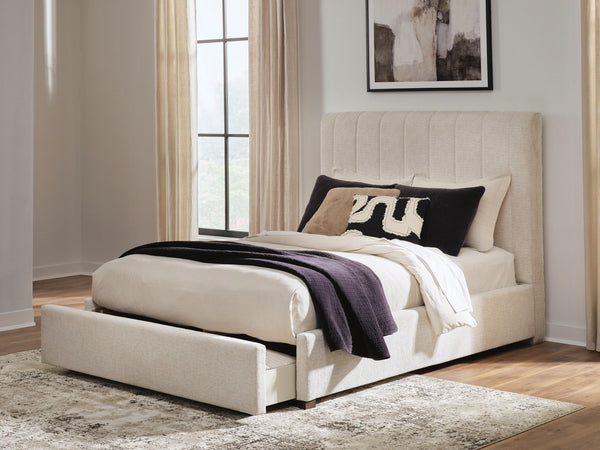 Shoralli - Queen Upholstered Storage Bed - Beige