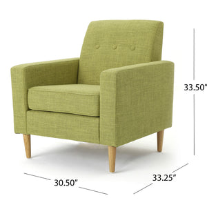 Nebulize - Upholstered Fabric Club Chair With Button Tufted And Square Off Arm And Back