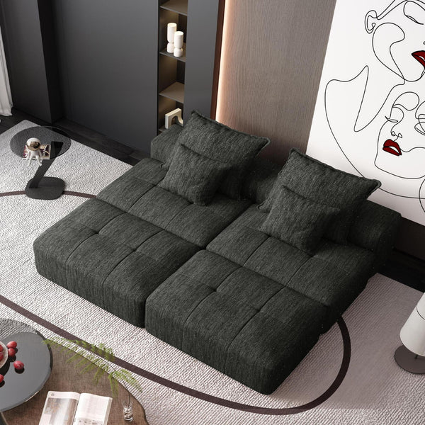 Modern Oversized Diy Combination, Modular Sectional Sofa With Pillows