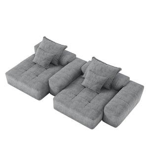 Modern Oversized, Modular Sectional Sofa With Pillows