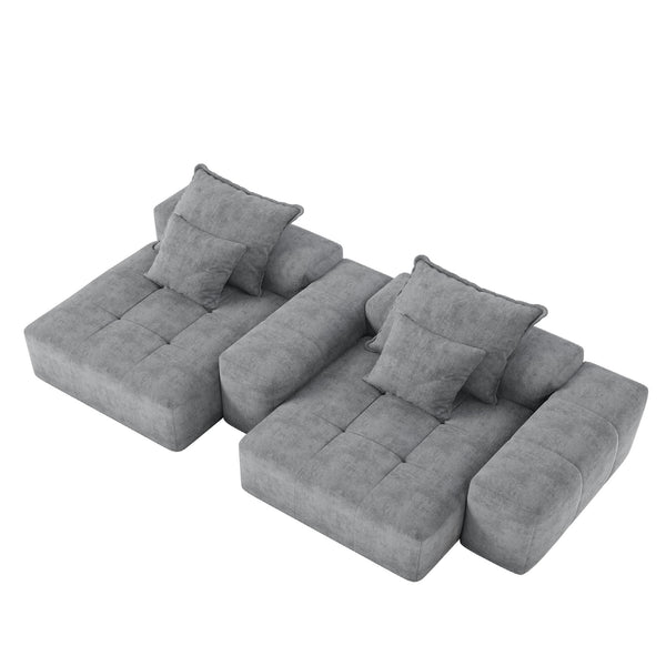 Modern Oversized, Modular Sectional Sofa With Pillows