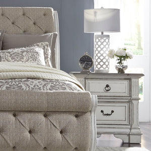Abbey Park - 2 Drawer Nightstand With Charging Station - Antique White