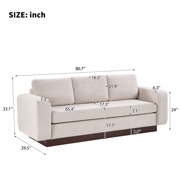 Modern 3 Seater Sofa, Living Room Couch