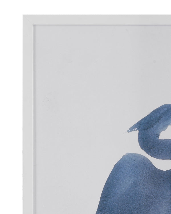 Heron In Blue I Framed Art - Blue