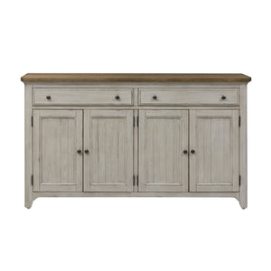 Farmhouse Reimagined - Server - Antique White / Chestnut Tops
