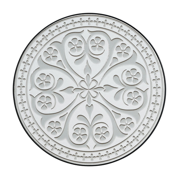 Outdoor Round Side Table With Mosaic Style Top And Curved Iron Legs