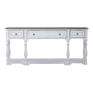 Magnolia Manor - 3 Drawer Hall Console Table - Antique White