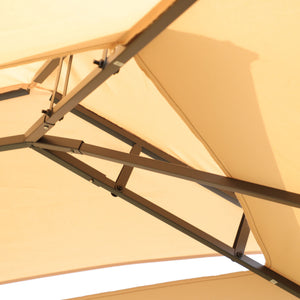 Outdoor Patio Gazebo Tent With Ventilated Double Roof And Sidewall
