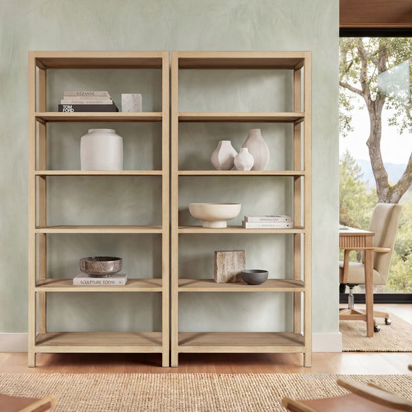 Ellis - 5 Shelf Open Frame Bookcase - Natural