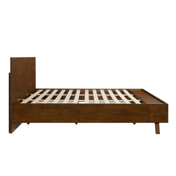 Platform Bed Frame With Footboard Storage