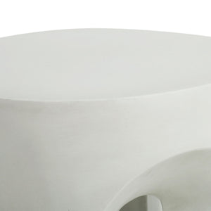 Outdoor Round Top Side Table / End Table, Living Room Accent Table - Antique White