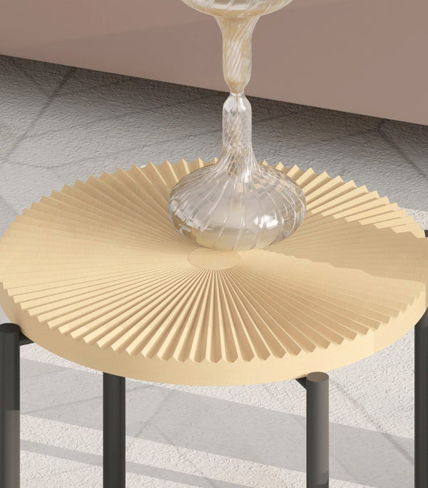 Radial - Pattern Coffee And End Table Set Waterproof Cover, Distressed Cylindrical Design (Set of 2)