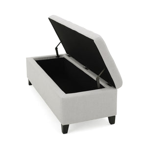 Upholstered Storage Ottoman Bench, Foot Rest For Bedroom