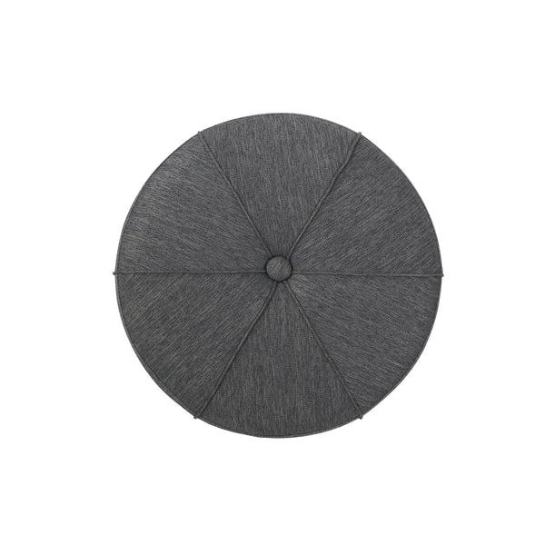 Contemporary Ottoman With Tonal Piping And Button Tuft Design
