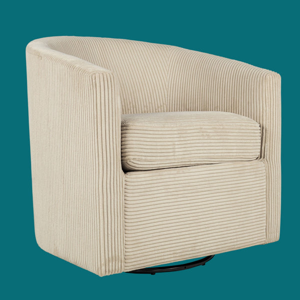 Swivel Accent Chair With U Backrest, Plush Cushion Living Room Furniture