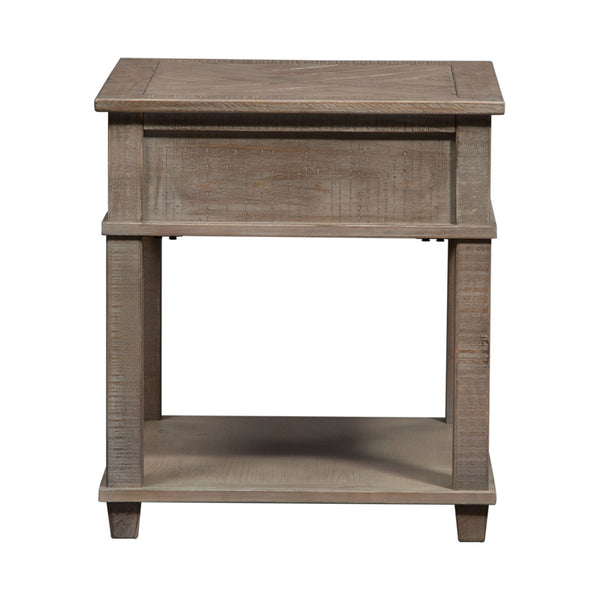 Parkland Falls - Rectangular End Table - Weathered Taupe