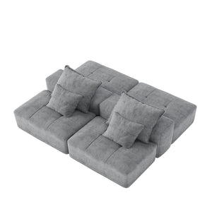 Modern Oversized, Modular Sectional Sofa With Pillows