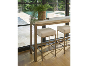 Oasis - Console With 3 Stools - Gray / Beige