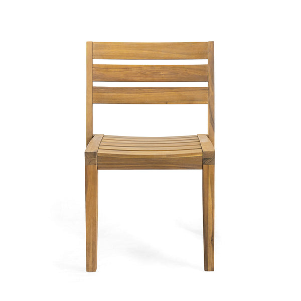 Outdoor Dining Side Chair (Set of 2) - Teak Finish
