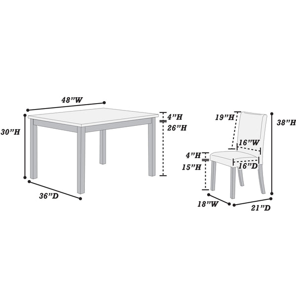 Dining Table With 4 Upholstered Side Chairs