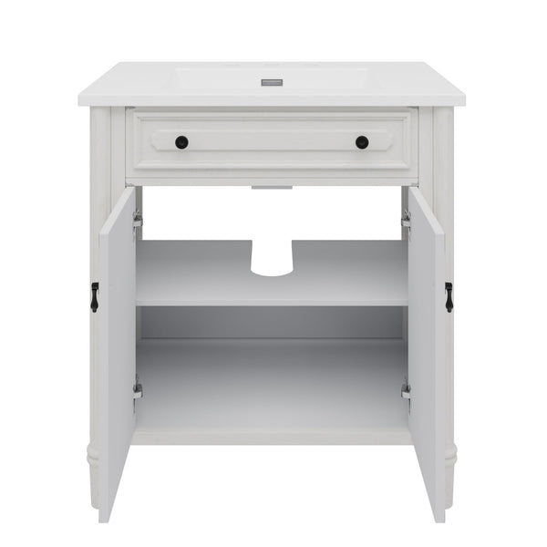 Vintage Bathroom Vanity With Sink, Rustic Cabinet With Soft Close Doors