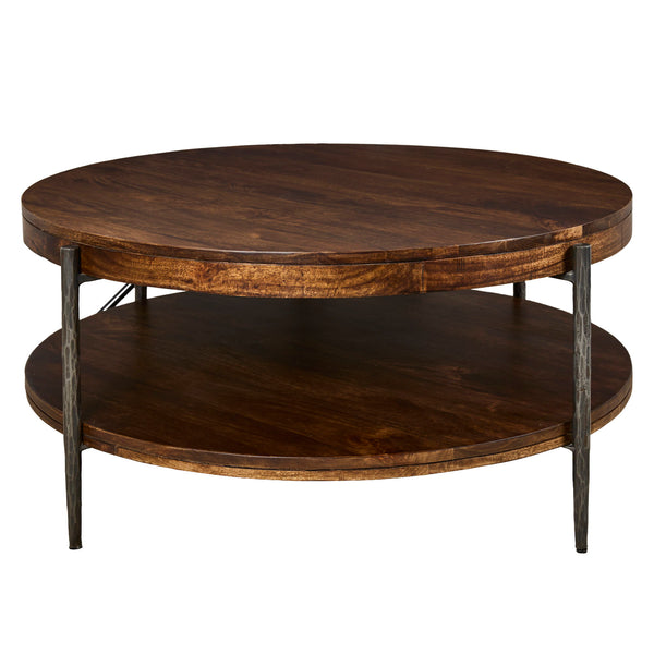 Bengal - 41" Round Cocktail Table With 2 End Tables - Hickory Brown