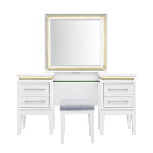 Reflections - 3 Piece Vanity Set - Pearl White & Rhinestone
