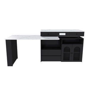 Kitchen Island With Extendable & Rotating Table