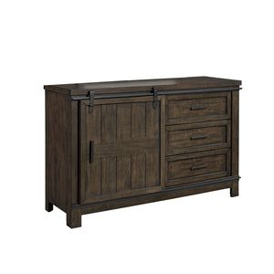 Thornwood Hills - Barn Door Dresser - Rock Beaten Brown