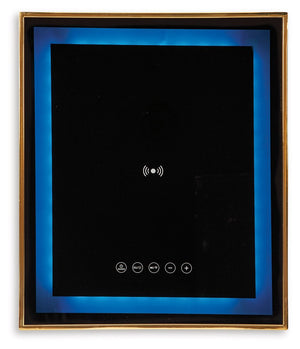 Rexwell - Accent Table With Speaker - Black / Gold Finish