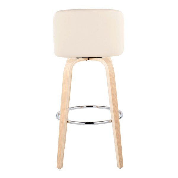 Toriano - Contemporary Fixed Height Barstool & Swivel With Round Footrest (Set of 2)