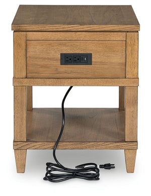 Sharlance - Rectangular End Table - Light Brown