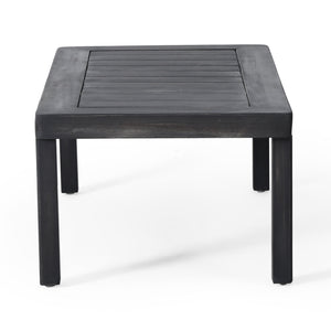Acacia Wood Loveseat And Coffee Table Set With Cushions