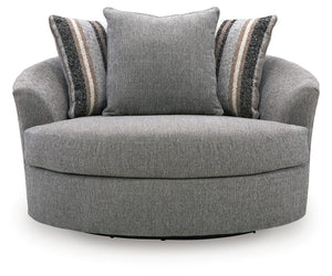 Creston Heights - Oversized Swivel Accent Chair - Smolder