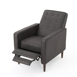 Macedonia - Button Tufted Fabric Recliner - Slate