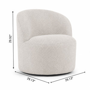Upholstered Barrel Accent Chair For Living Room - White