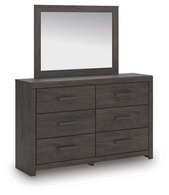 Prendonea - Dresser and Mirror - Charcoal