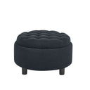 Storage Round Footstool Table Ottoman