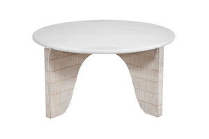 Bali - Round Cocktail Table - White Wash / Faux Plaster