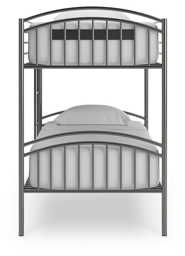Lanceburg - Twin/Twin Bunk Bed With Ladder - Gray