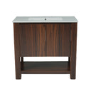 Modern Bathroom Vanity With Rectangle Ceramic Sink, Soft Closing Doors