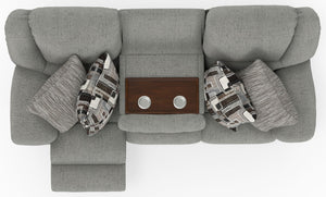 Trifecta - Sofa With 3 Recliners and Drop Down Table