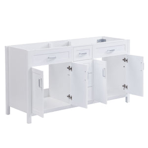 Bathroom Vanity Cabinet Only, Soft Close Doors & Drawers, 4 Drawers & 2 Double Door Cabinets - White