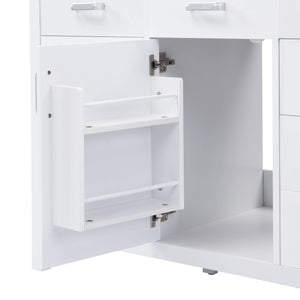 46.5" Modern Bathroom Vanity Cabinet Only, Soft Close Door & 6 Drawers - White